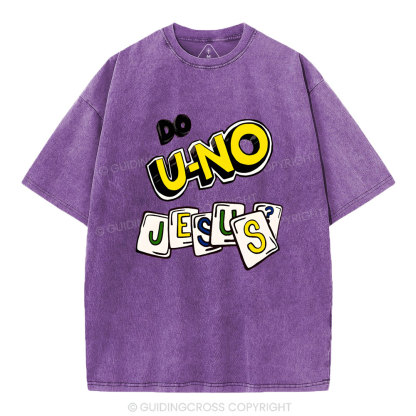 DO U-No Jesus Christian Washed T-Shirt