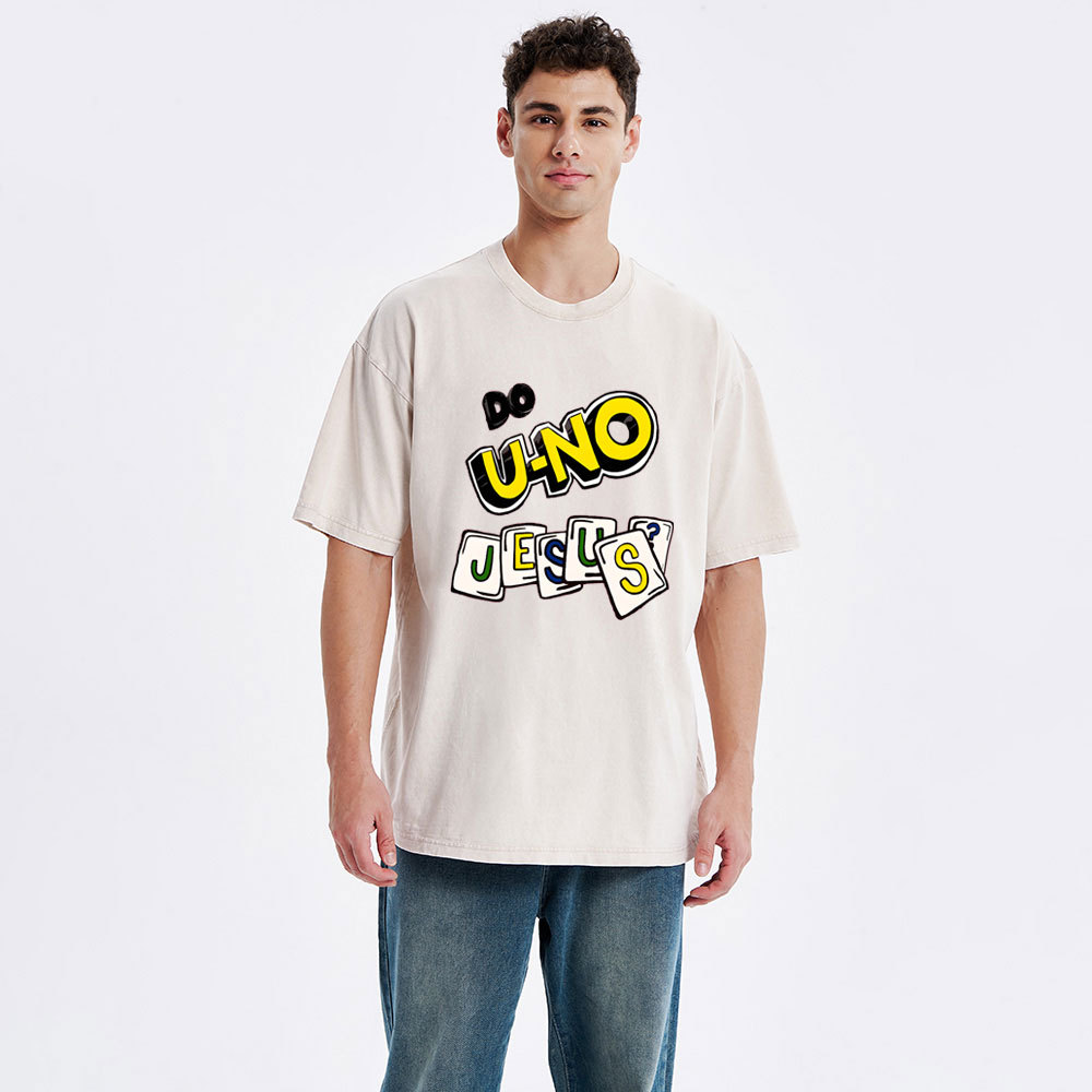 DO U-No Jesus Christian Washed T-Shirt