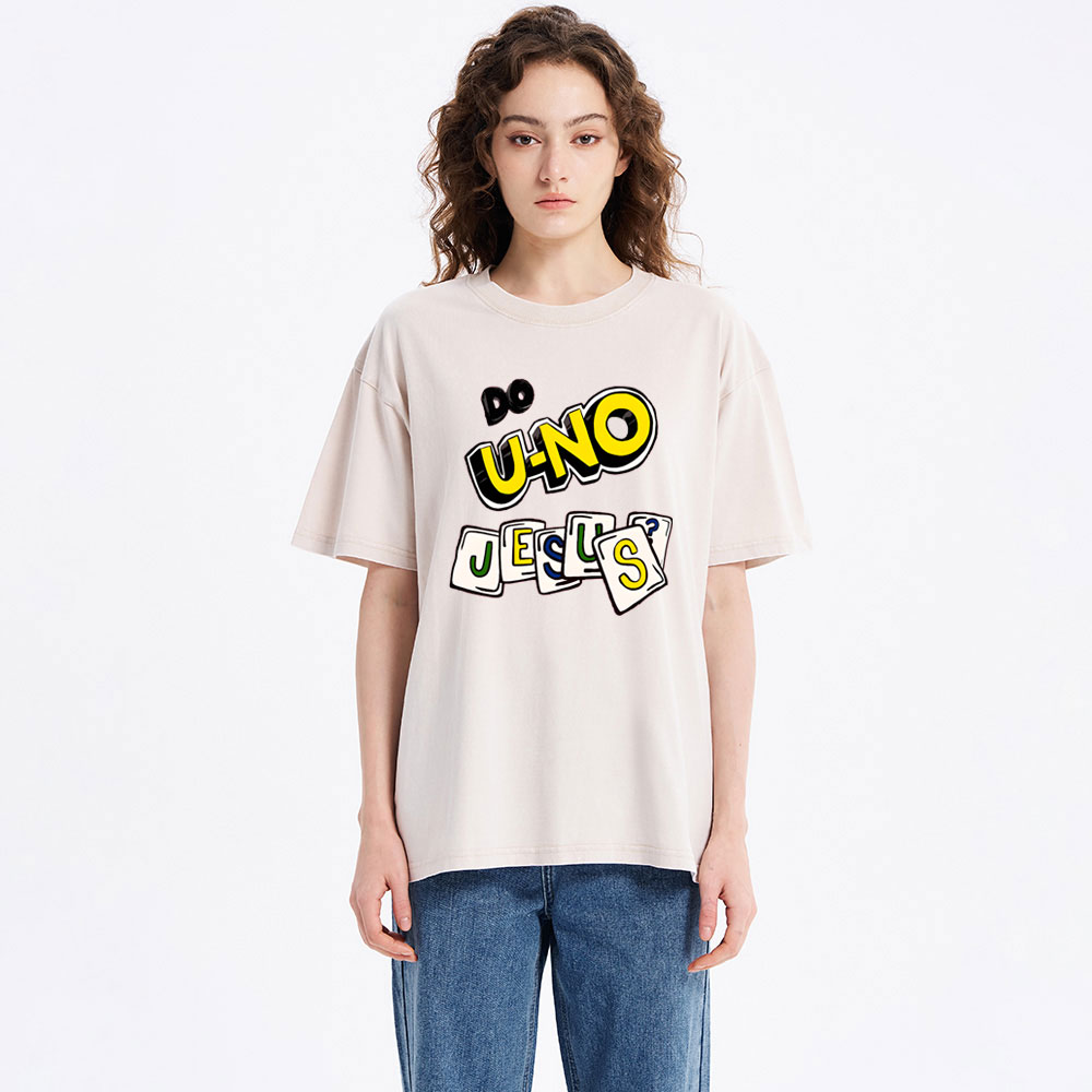 DO U-No Jesus Christian Washed T-Shirt