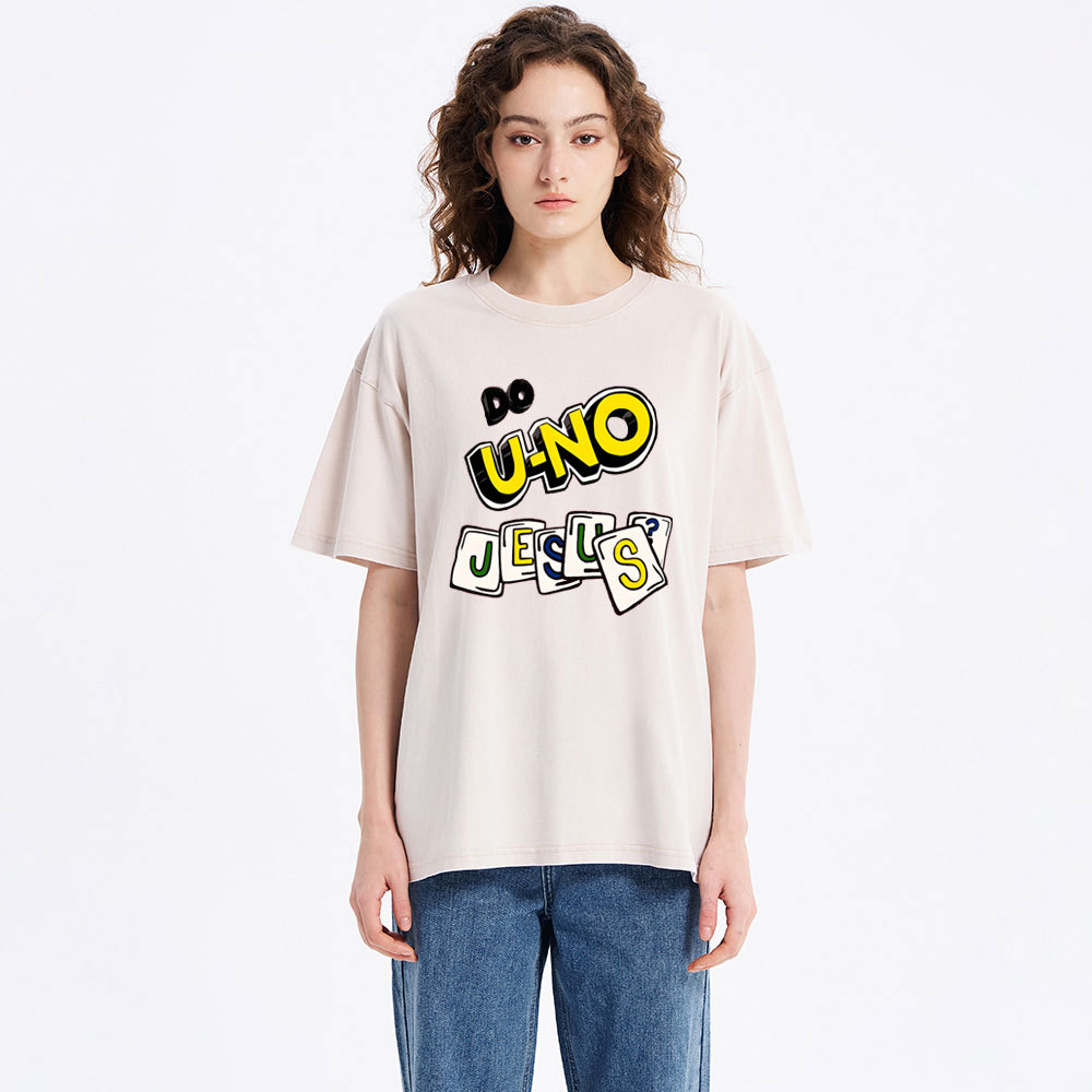 DO U-No Jesus Christian Washed T-Shirt