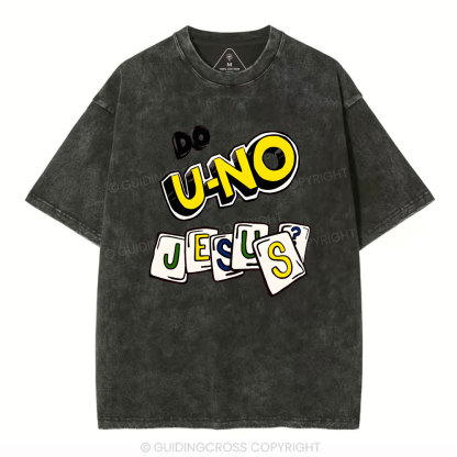 DO U-No Jesus Christian Washed T-Shirt
