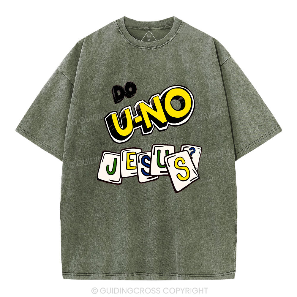 DO U-No Jesus Christian Washed T-Shirt