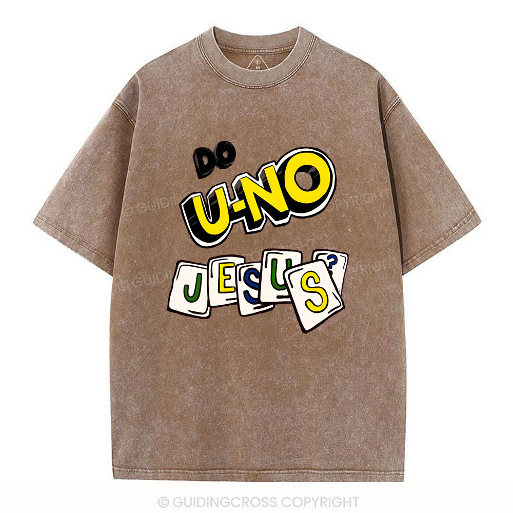 DO U-No Jesus Christian Washed T-Shirt