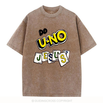 DO U-No Jesus Christian Washed T-Shirt