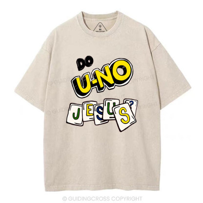 DO U-No Jesus Christian Washed T-Shirt