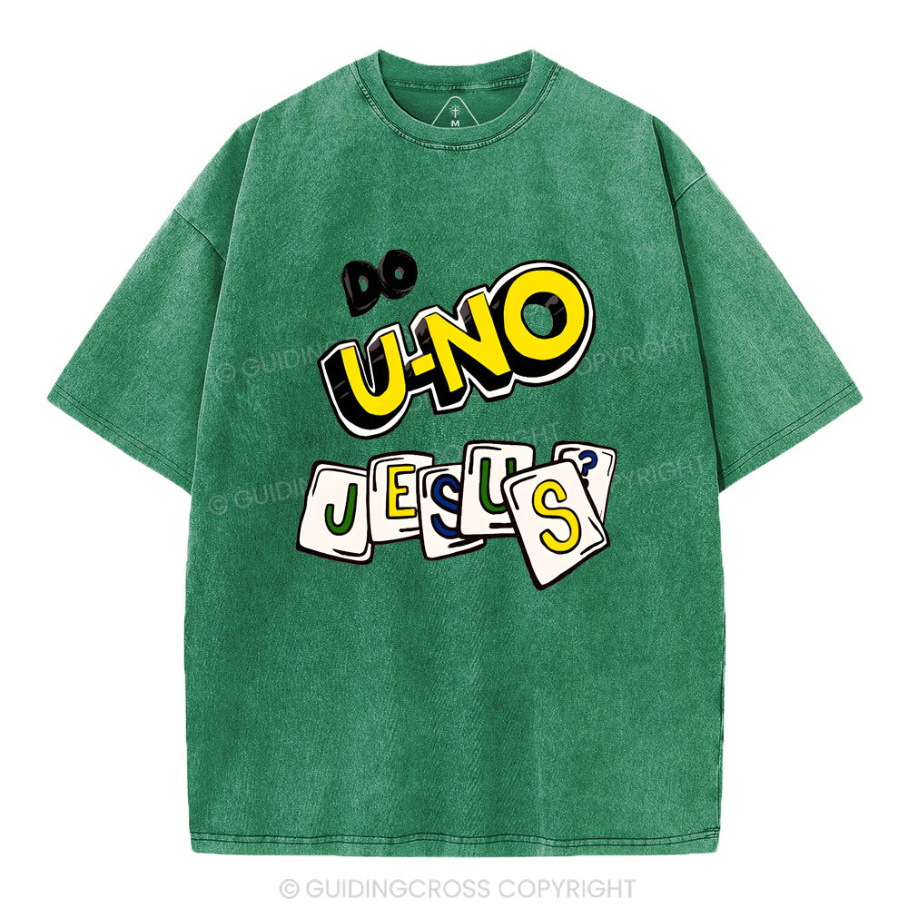 DO U-No Jesus Christian Washed T-Shirt