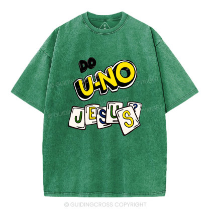 DO U-No Jesus Christian Washed T-Shirt