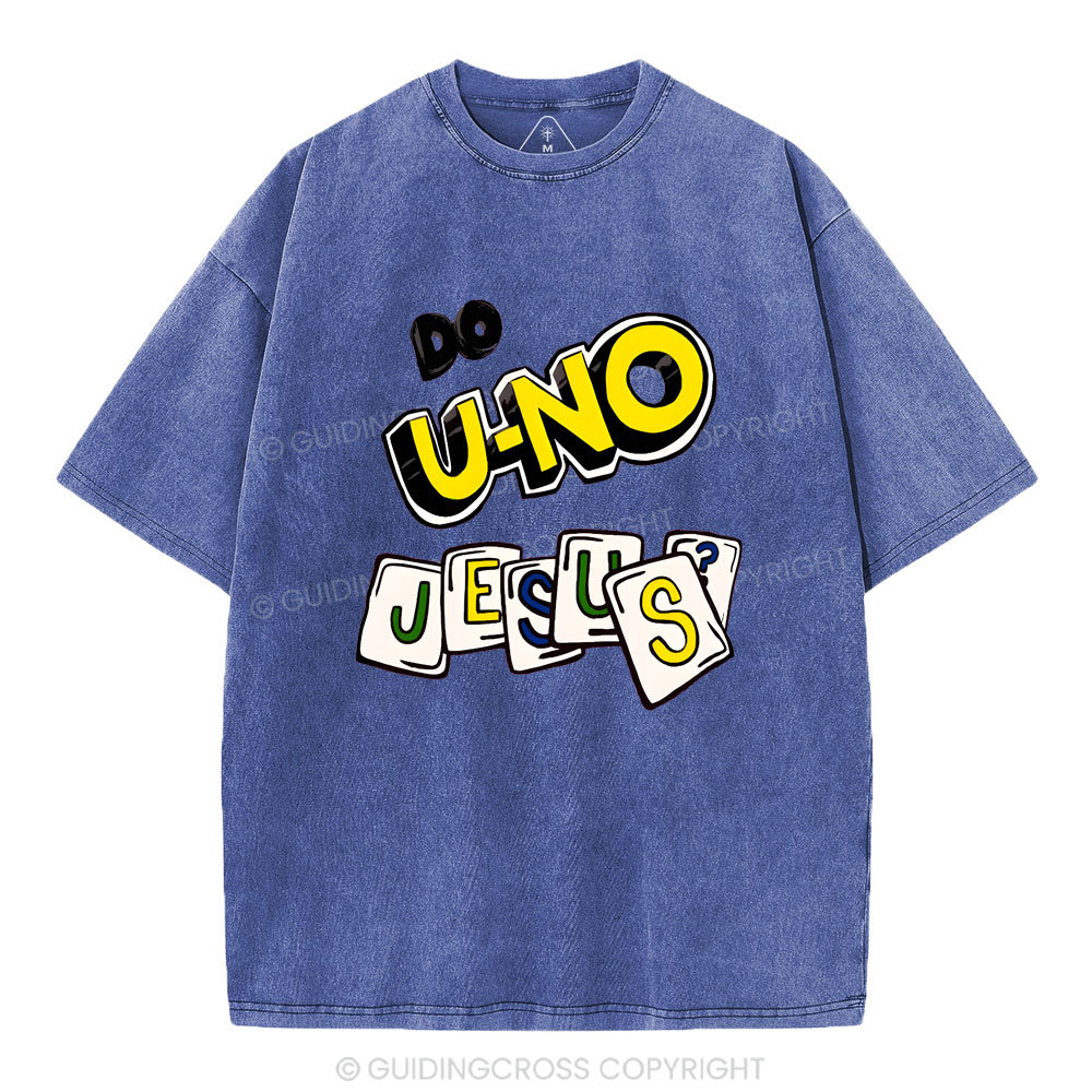DO U-No Jesus Christian Washed T-Shirt