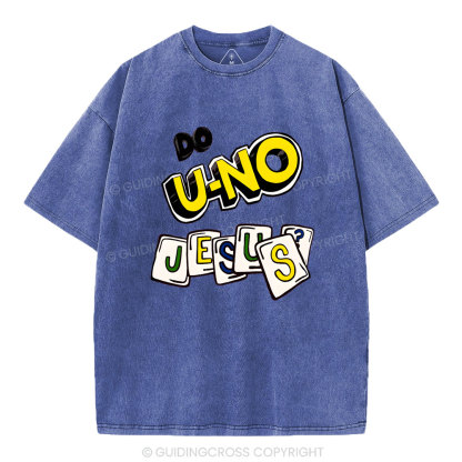 DO U-No Jesus Christian Washed T-Shirt