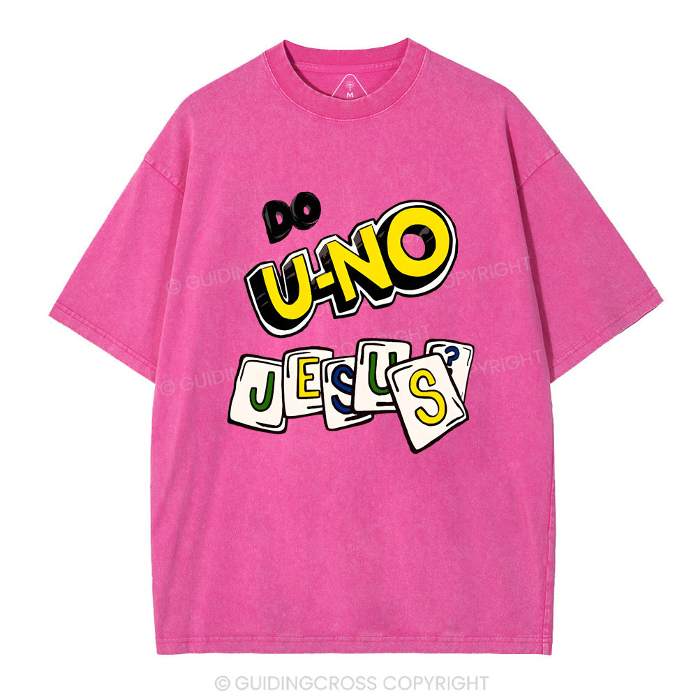 DO U-No Jesus Christian Washed T-Shirt