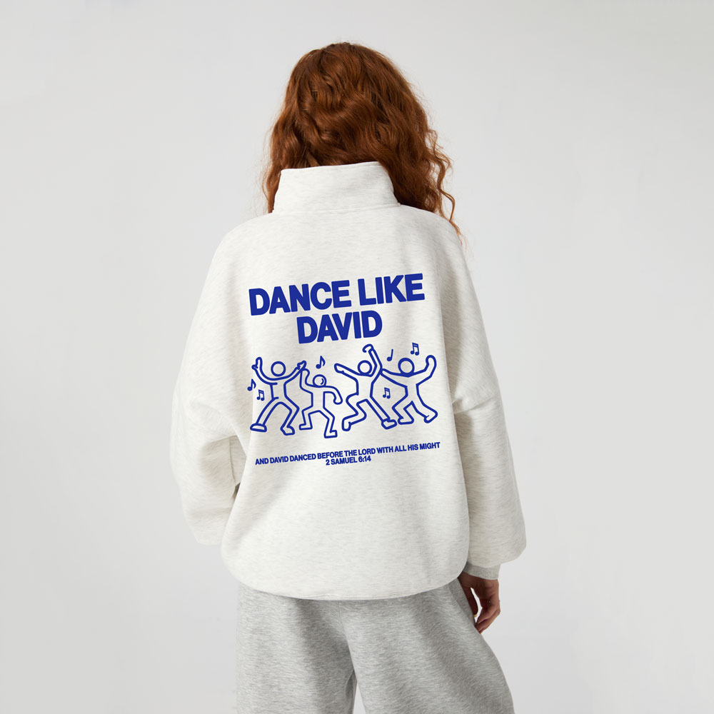 Dance Like David Christian Half Zip Fleece Sweatshirt