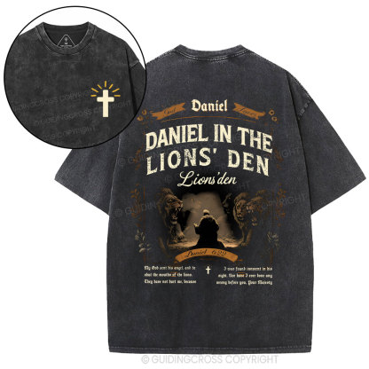 Daniel In The Lions' Den Christian Washed T-Shirt
