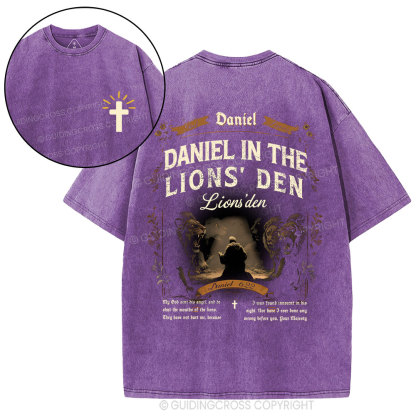Daniel In The Lions' Den Christian Washed T-Shirt