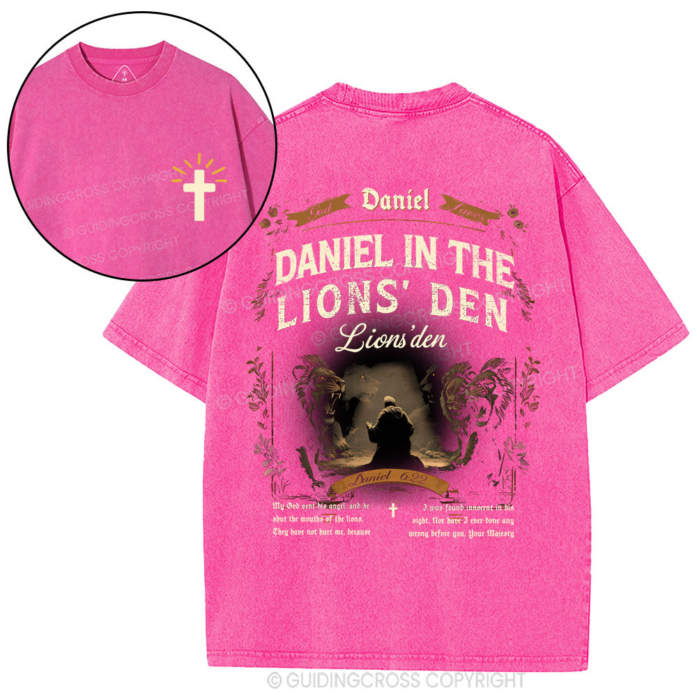 Daniel In The Lions' Den Christian Washed T-Shirt