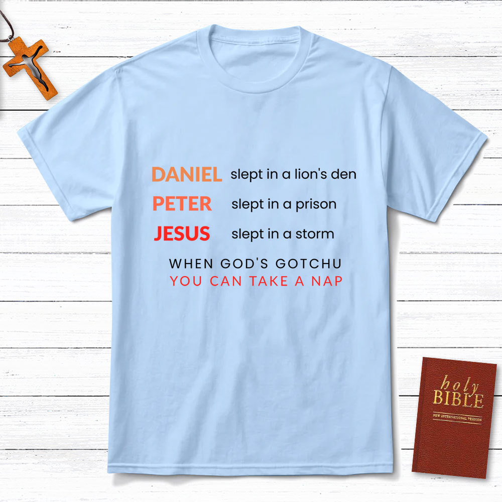 Daniel Slept In A Lion's Den Simple Christian T-Shirt