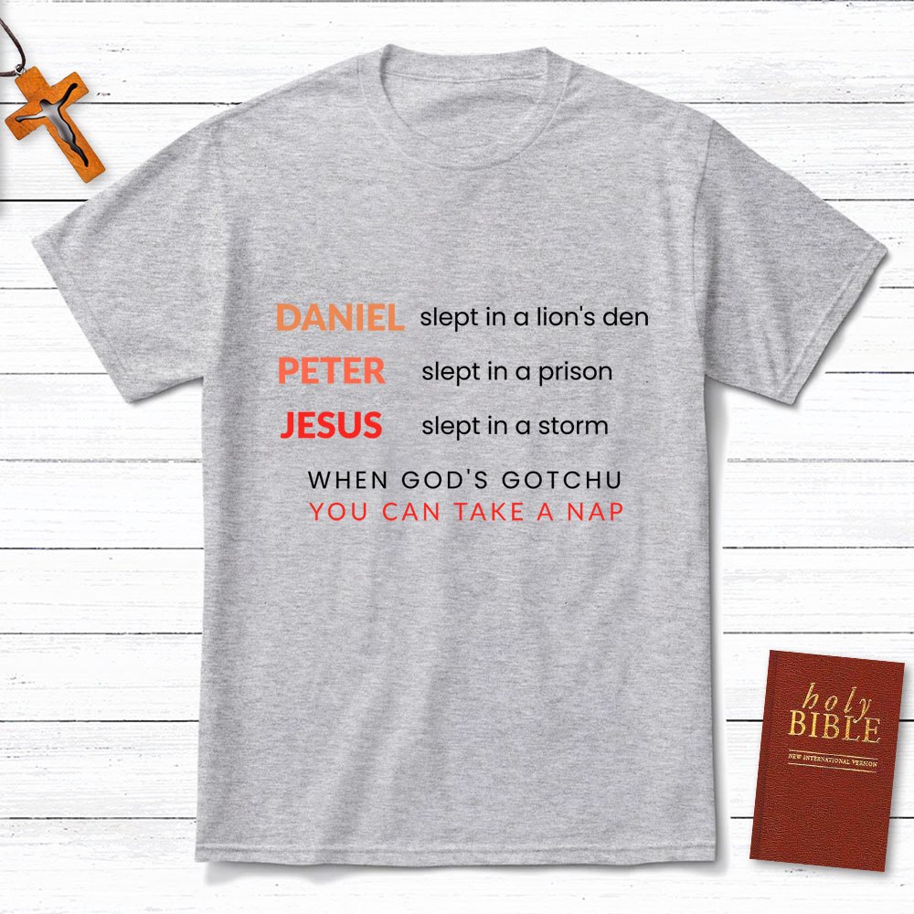Daniel Slept In A Lion's Den Simple Christian T-Shirt
