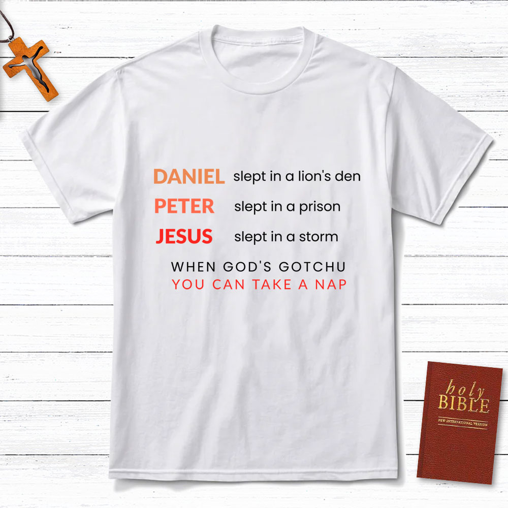 Daniel Slept In A Lion's Den Simple Christian T-Shirt