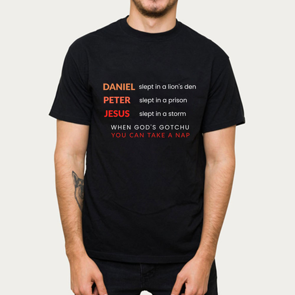 Daniel Slept In A Lion's Den Simple Christian T-Shirt