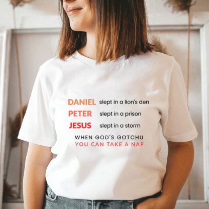 Daniel Slept In A Lion's Den Simple Christian T-Shirt