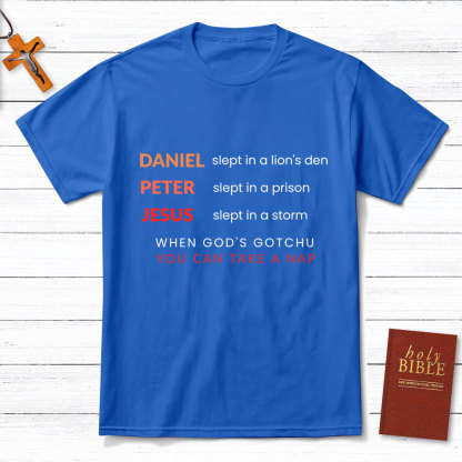 Daniel Slept In A Lion's Den Simple Christian T-Shirt