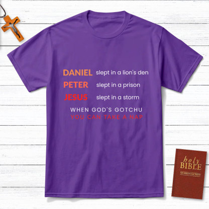 Daniel Slept In A Lion's Den Simple Christian T-Shirt