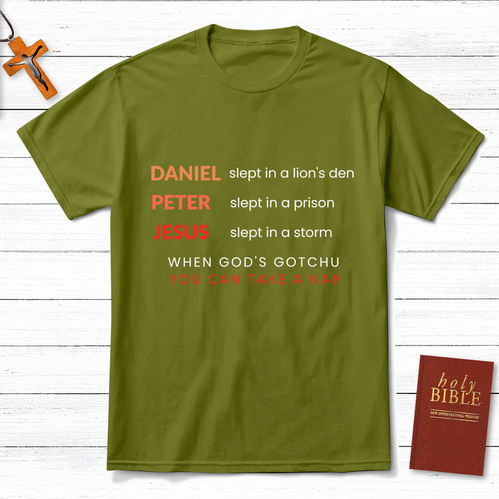 Daniel Slept In A Lion's Den Simple Christian T-Shirt