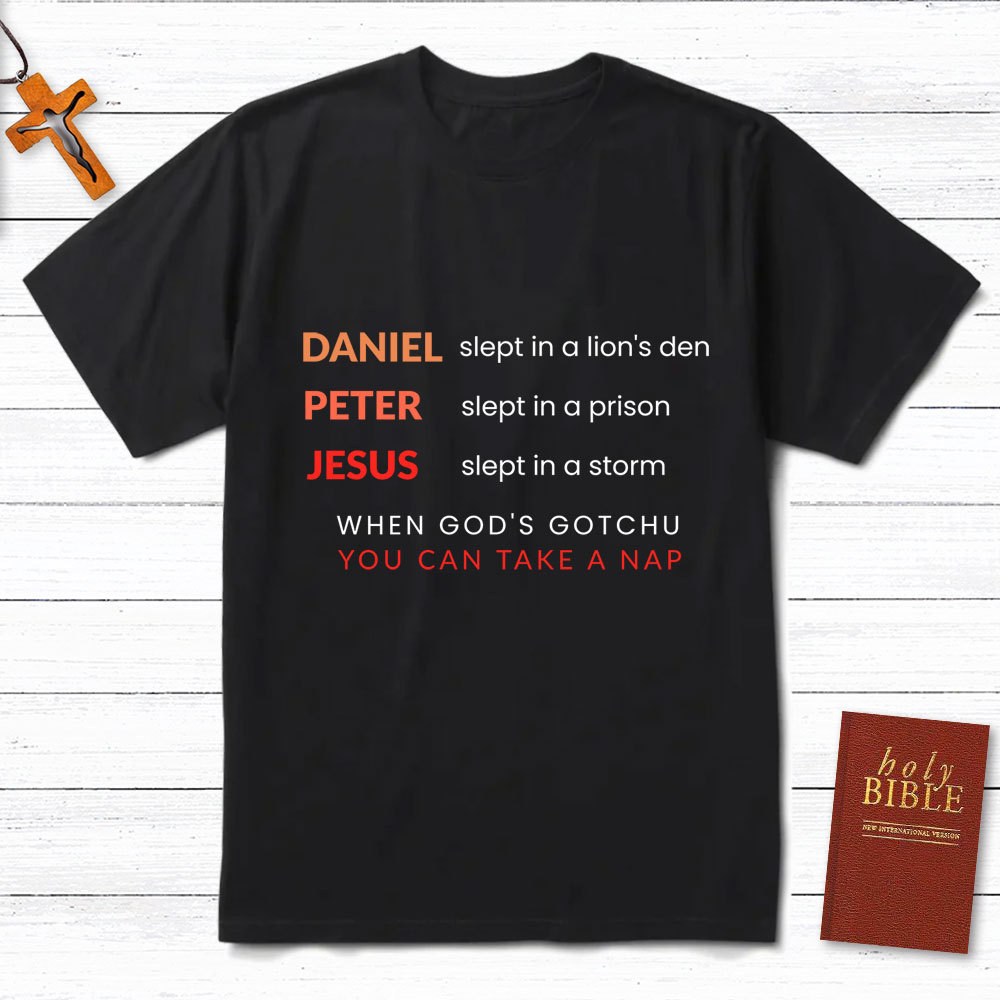 Daniel Slept In A Lion's Den Simple Christian T-Shirt
