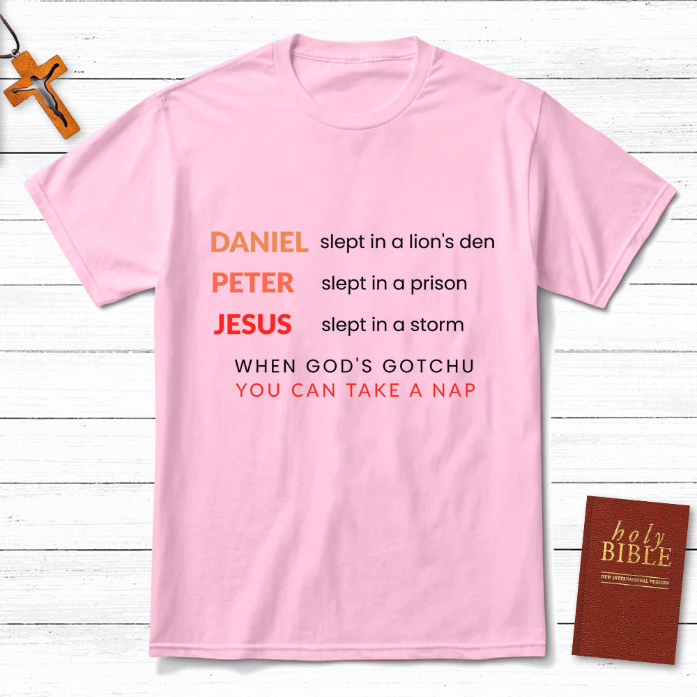 Daniel Slept In A Lion's Den Simple Christian T-Shirt