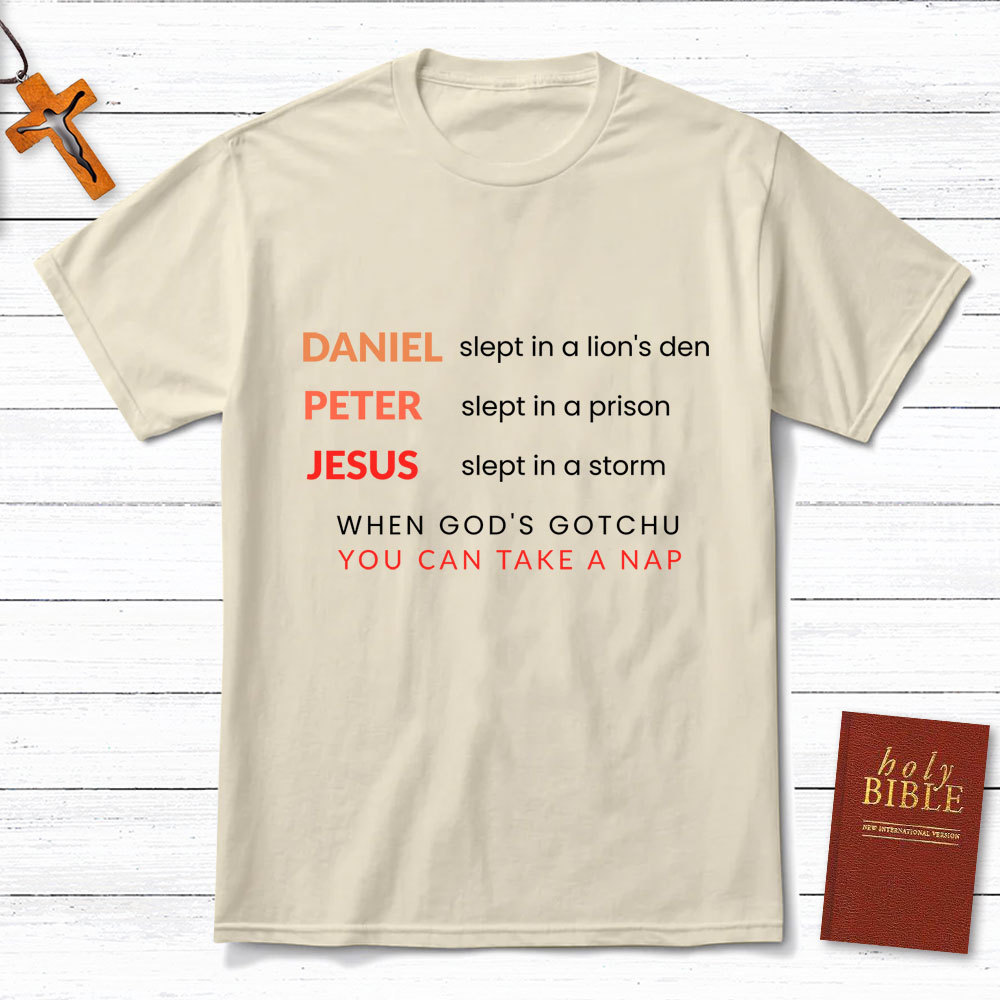 Daniel Slept In A Lion's Den Simple Christian T-Shirt