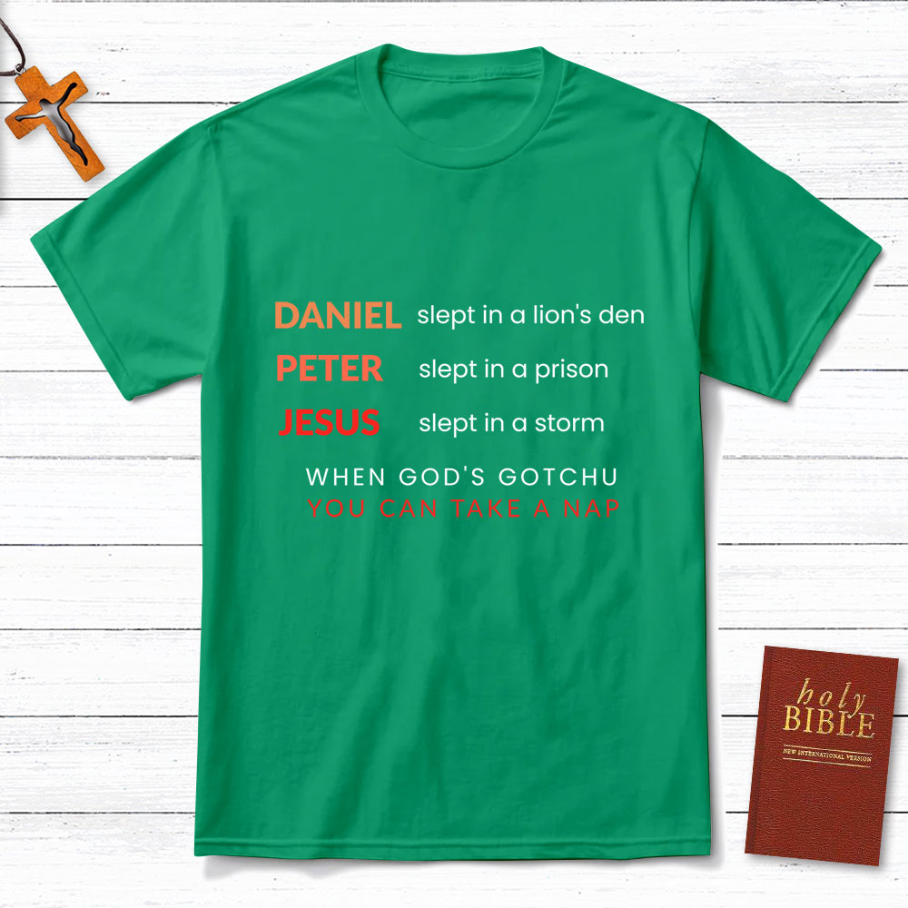 Daniel Slept In A Lion's Den Simple Christian T-Shirt