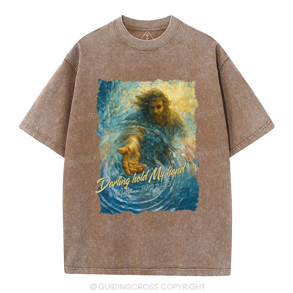 Darling Hold My Hand Christian Washed T-Shirt