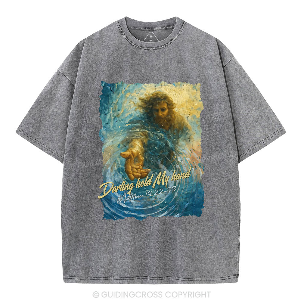 Darling Hold My Hand Christian Washed T-Shirt