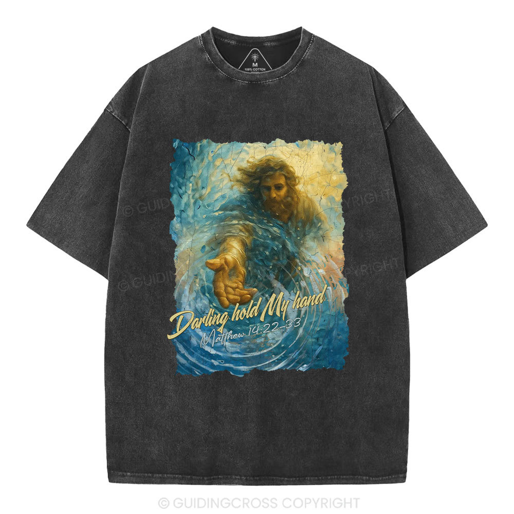 Darling Hold My Hand Christian Washed T-Shirt