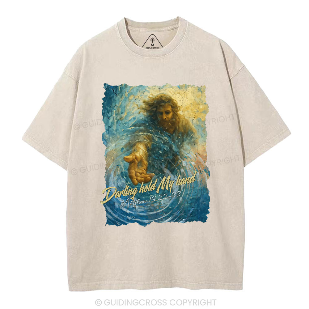 Darling Hold My Hand Christian Washed T-Shirt