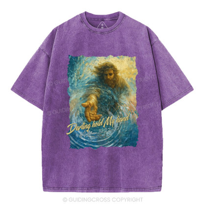 Darling Hold My Hand Christian Washed T-Shirt
