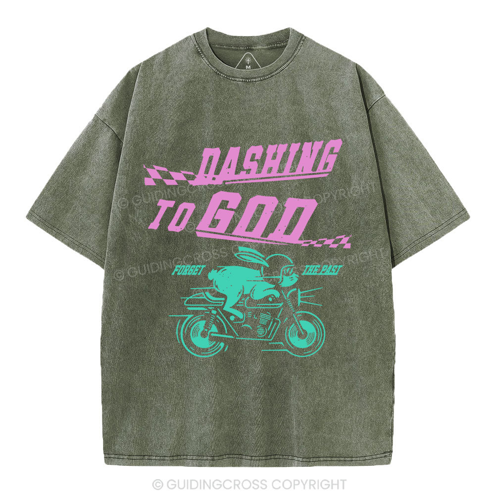 Dashing To God Christian Washed T-Shirt