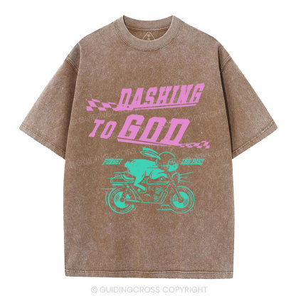 Dashing To God Christian Washed T-Shirt