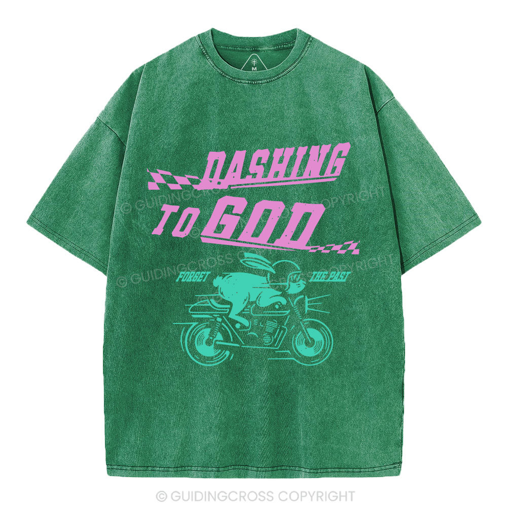 Dashing To God Christian Washed T-Shirt