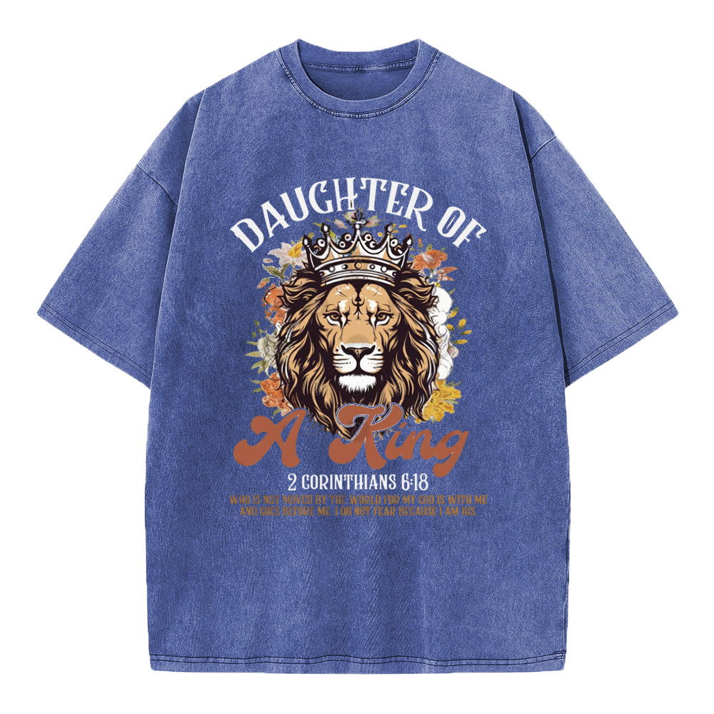 Daughter Of A King Christian Washed T-Shirt