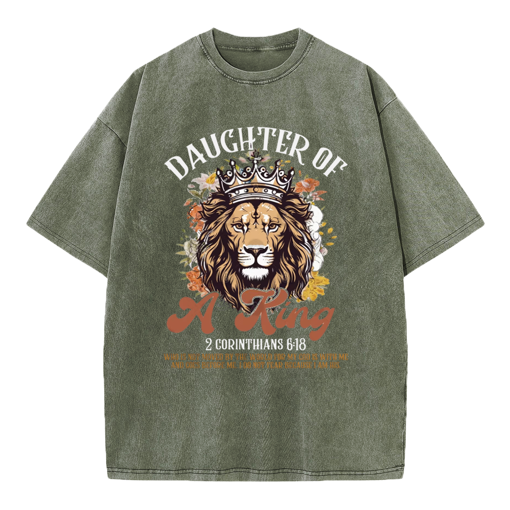 Daughter Of A King Christian Washed T-Shirt