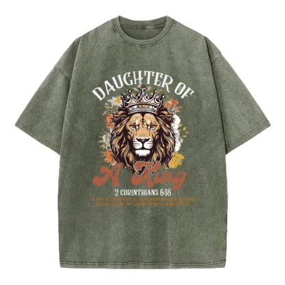 Daughter Of A King Christian Washed T-Shirt