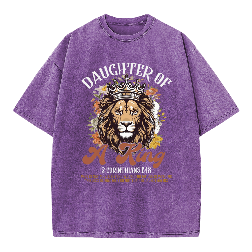 Daughter Of A King Christian Washed T-Shirt