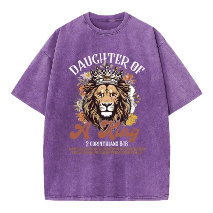 Daughter Of A King Christian Washed T-Shirt