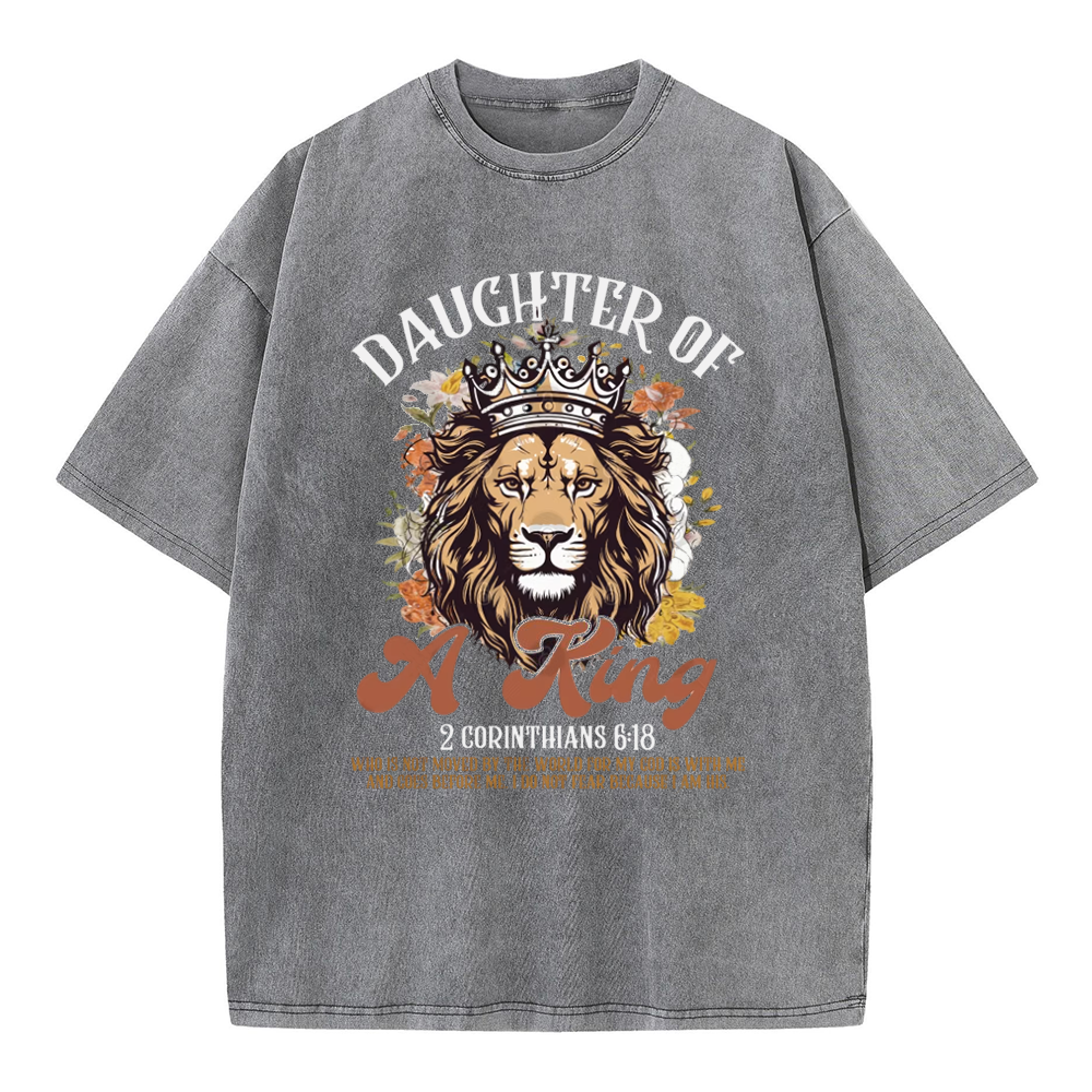 Daughter Of A King Christian Washed T-Shirt
