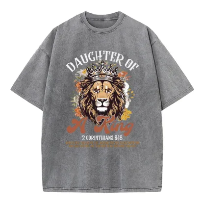 Daughter Of A King Christian Washed T-Shirt