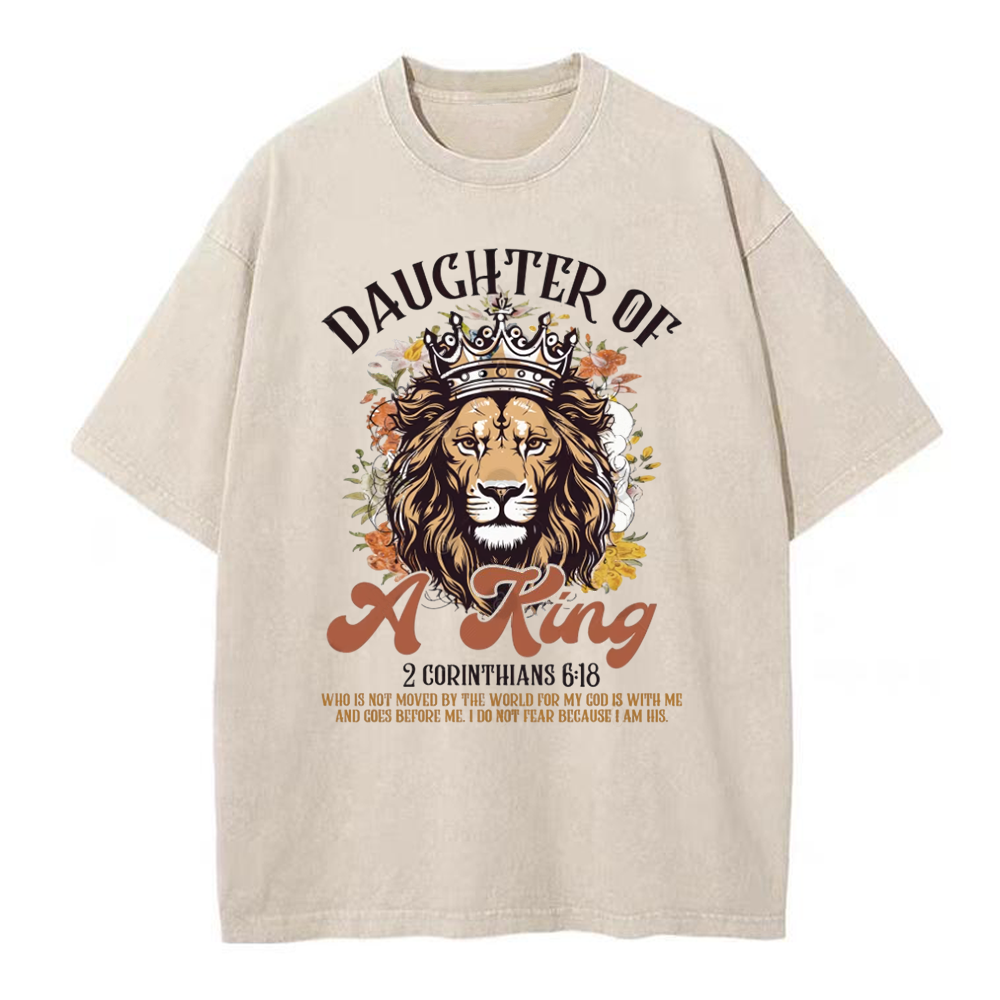 Daughter Of A King Christian Washed T-Shirt