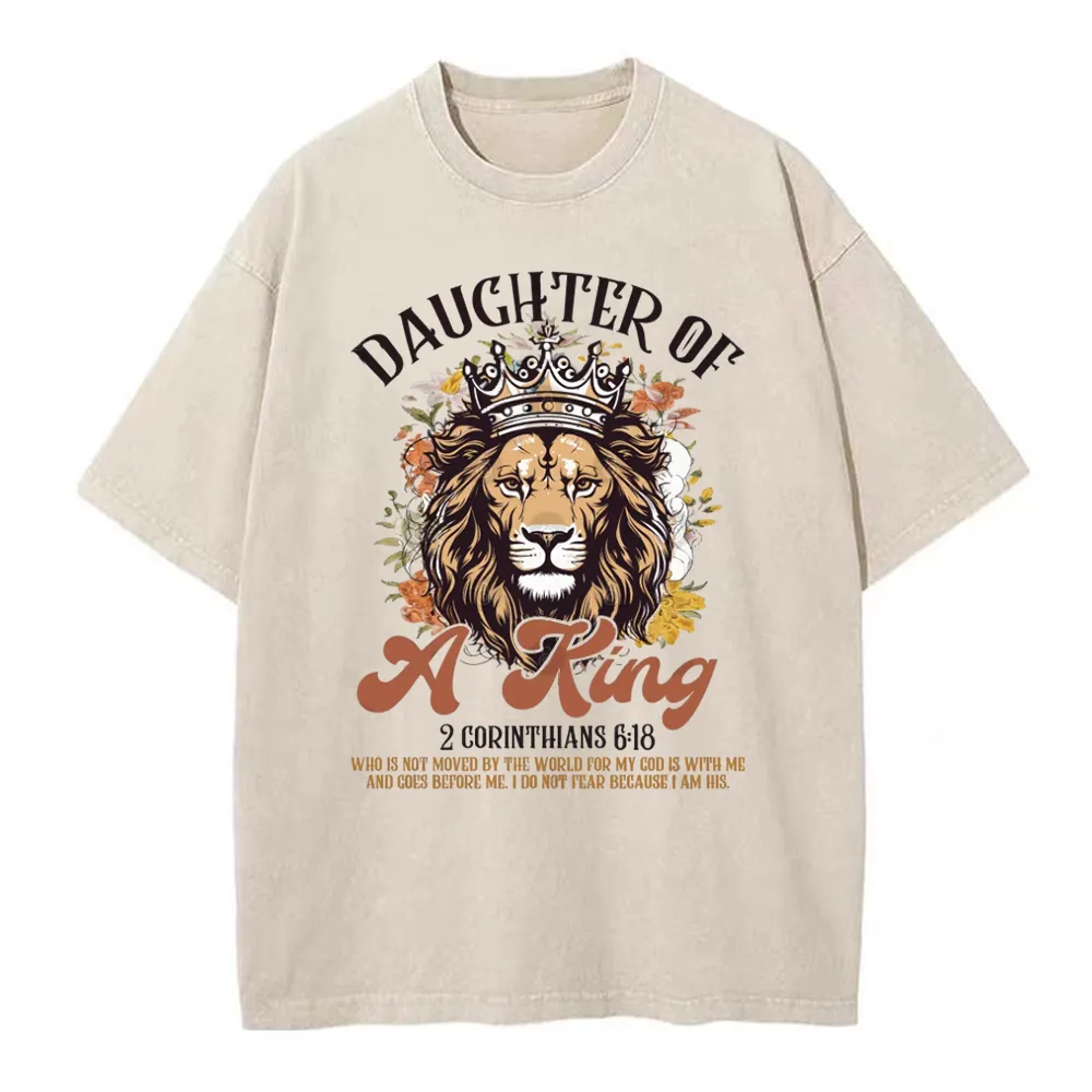 Daughter Of A King Christian Washed T-Shirt