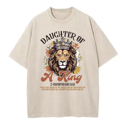 Daughter Of A King Christian Washed T-Shirt