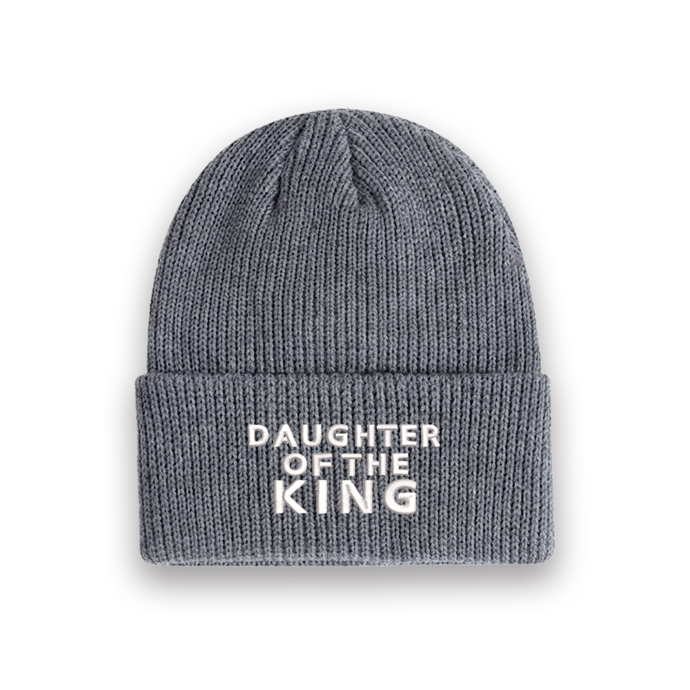 Daughter Of The King Christian Embroidered Knit Beanie