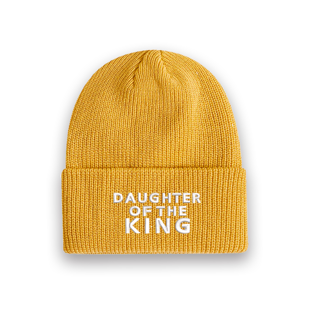 Daughter Of The King Christian Embroidered Knit Beanie